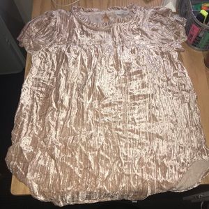 Super cute light pink velvet shirt. Size: Small